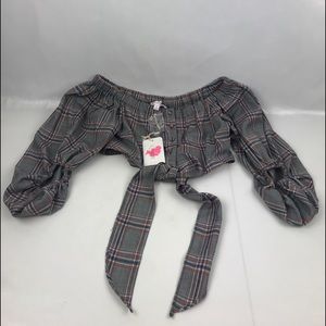 L’atiste 2 Piece Set plaid Long Sleeve Top & Skirt